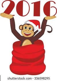 The monkey in the Santa suit and reindeer
