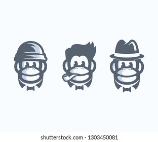 monkey set vector