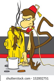 Monkey Shines. Disgruntled worker. At least he's on a break.