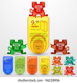 Monkey showing business banner, vector