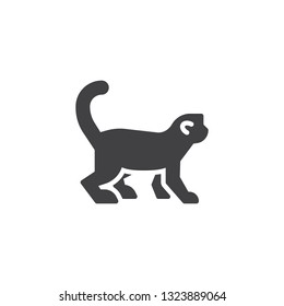 Monkey side view vector icon. filled flat sign for mobile concept and web design. Marmoset monkey glyph icon. Wild animal symbol, logo illustration. Pixel perfect vector graphics