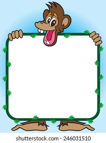 Monkey with Sign