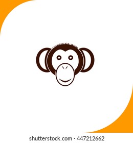 Monkey sign. Brown icon on white background