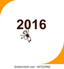 Monkey sign. Brown icon on white background
