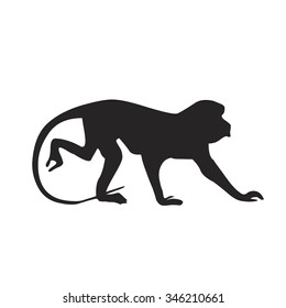 Monkey Silhouette Animal Vector Black Stock Vector (Royalty Free ...