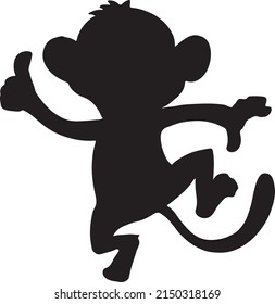 Monkey silhouette black and white