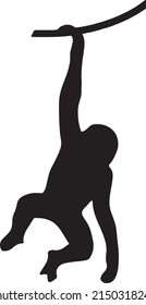 Monkey silhouette black and white