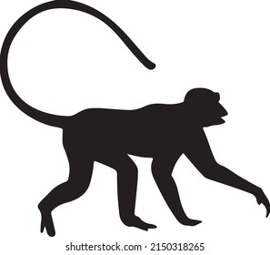 Monkey silhouette black and white