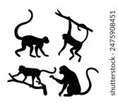 Monkey silhouette clipart design icon