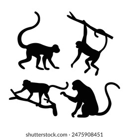 Monkey silhouette clipart design icon