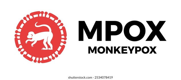 Monkey silhouette. A detailed visual representation of Monkeypox emphasizes its critical importance for health awareness and education. Vector illustration for medical brochures, flyers, website, logo