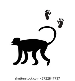 Monkey Silhouette Footprint Vektor Design