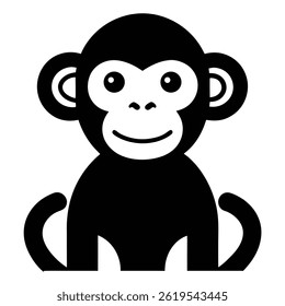 Monkey silhouette icon on white background