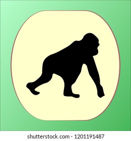 Monkey silhouette icon vector design