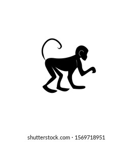 Monkey silhouette icon vector illustration
