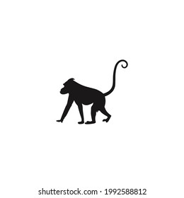 monkey silhouette icon vector on a white background