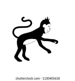 monkey silhouette isolated on white background. monkey logo - vector illustration