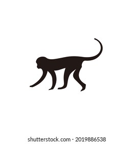Monkey silhouette logo design vector on a white background