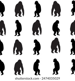 Monkey silhouette pattern. Suitable for posters and designs