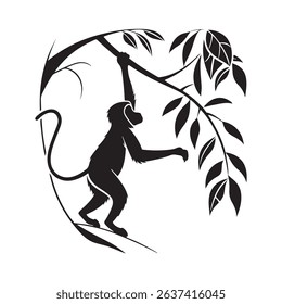 Monkey silhouette – playful wildlife symbol for nature enthusiasts