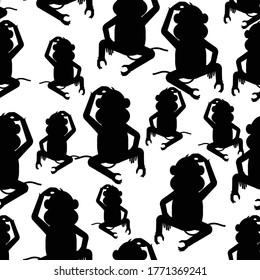 Monkey silhouette seamless pattern, perfect for clothing or wrapping