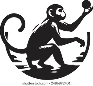 Monkey Silhouette Vektorgrafik Illustration