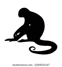 Monkey Silhouette Vector. Monkey Vector Illustration. Monkey Artwork.