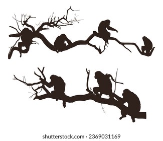 Monkey Silhouette Vector. Monkey Vector Illustration. Monkey Artwork.