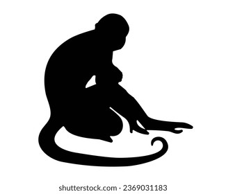 Monkey Silhouette Vector. Monkey Vector Illustration. Monkey Artwork.