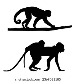 Monkey Silhouette Vector. Monkey Vector Illustration. Monkey Artwork.