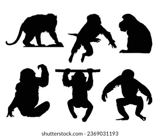 Monkey Silhouette Vector. Monkey Vector Illustration. Monkey Artwork.