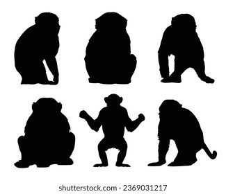 Monkey Silhouette Vector. Monkey Vector Illustration. Monkey Artwork.