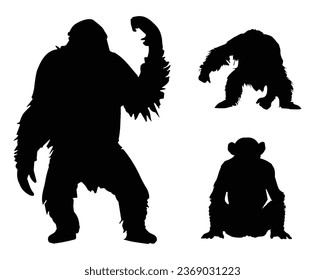 Monkey Silhouette Vector. Monkey Vector Illustration. Monkey Artwork.