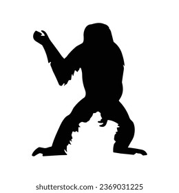 Monkey Silhouette Vector. Monkey Vector Illustration. Monkey Artwork.