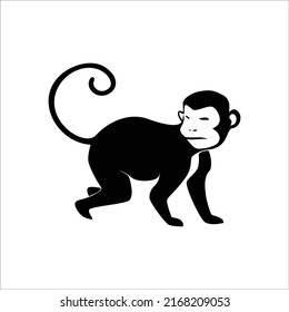 ilustración vectorial de silueta de mono. símbolo y signo de chimpancé.