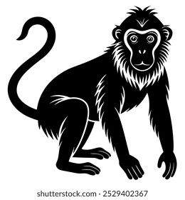 monkey Silhouette Vector Style with white background