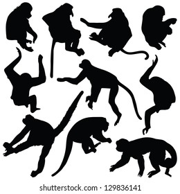 Monkey silhouettes