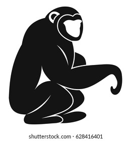 Monkey sitting icon. Simple illustration of monkey sitting vector icon for web