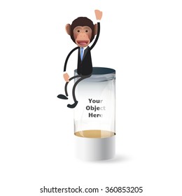 Monkey sitting on vitrine
