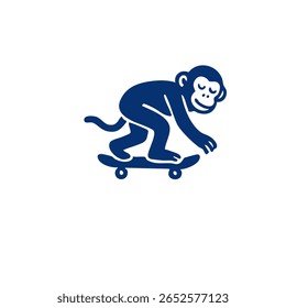 A monkey is skateboarding vector