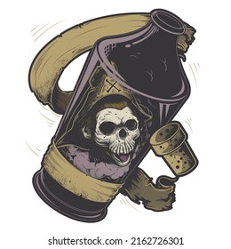 Monkey skull pirates vector illustration