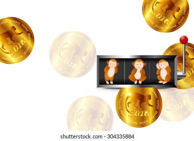 Monkey slot greeting cards