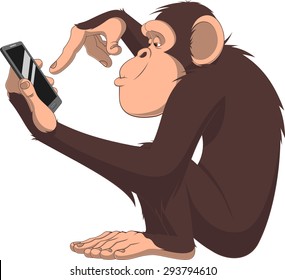 Monkey and smartphone