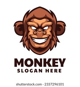 Monkey Smile Mascot Logo Animal