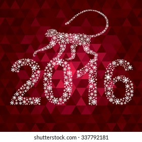 Monkey of snowflakes / decorative symbol of the new year / chimpanzee