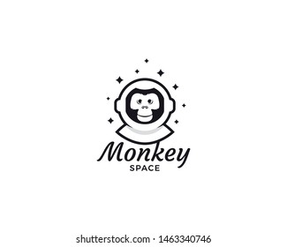 Monkey space logo design. Creative space monkey logo design. Animal astronaut icon, Monkey astronaut, Gorilla in spacesuit