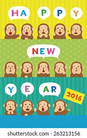 Monkey speaks / 2016 new year card