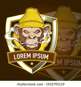 monkey sport logo in vector