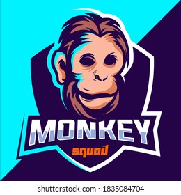 Monkey squad esport logo design 