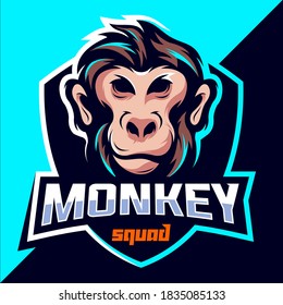 Monkey squad esport logo design 